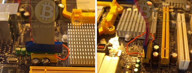 Insert the PCI-E 1X cable into the slot